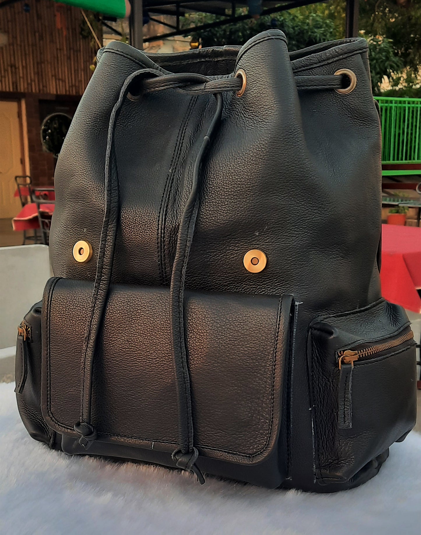 Leather Backpack â€?Handmade 15.5 Inch Unisex Backpack.
